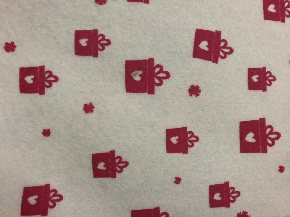 pannolenci panna con pacchetti rosso scuro 50x90cm arti e grafica feltro