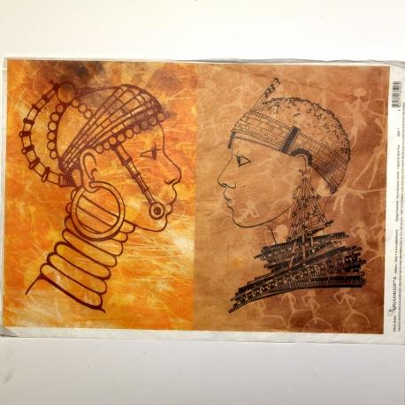 Carta riso volti etnici calambour 33x48