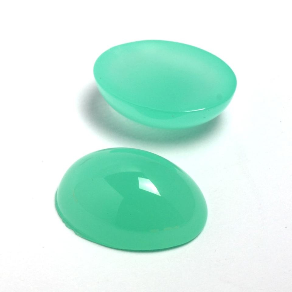 Cabochon verde opale ovale 12x18mm arti e grafica busta da 15 pezzi