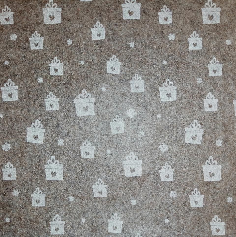 Pannolencio marrone scuro con pacchetti bianchi stafil 90x50cm