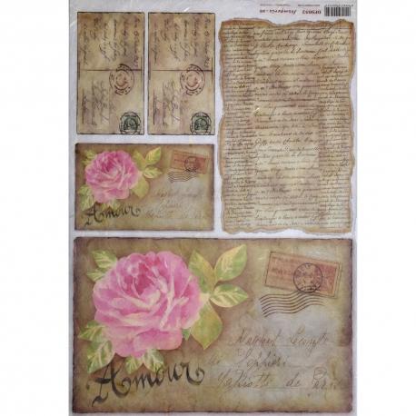 Carta riso cartoline d'amore stamperia 33x48