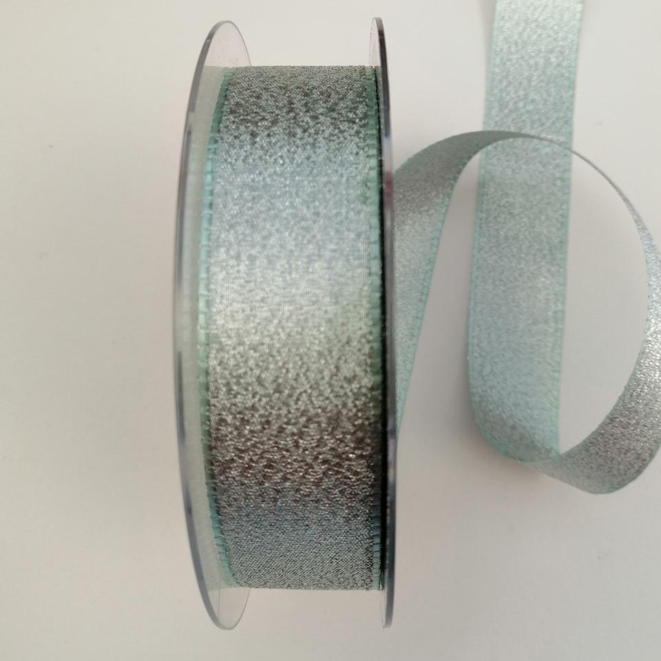 Nastro di Natale con decoro verde metallizzato pbs larghezza 25mm
