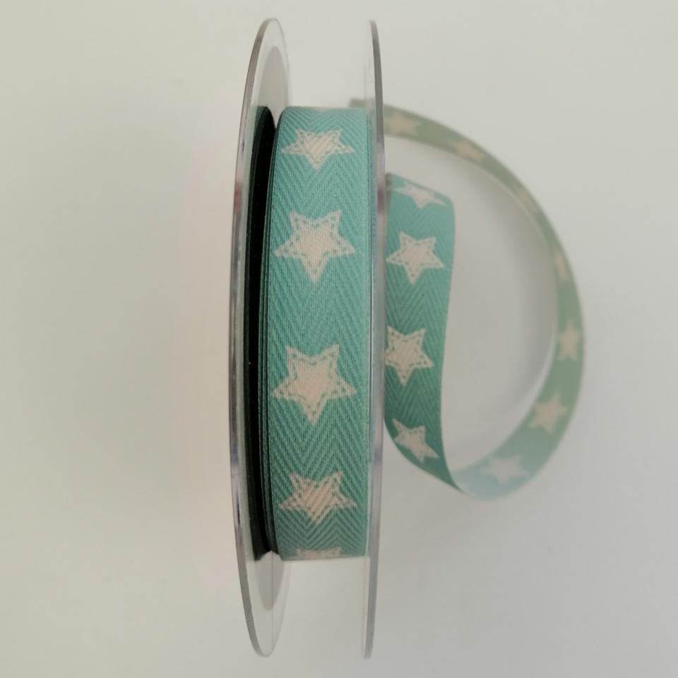 nastro colore acqua con stelle Goldina 15 mm x 1 metro