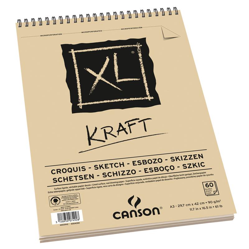 Blocco XL KRAFT Canson formato A 4 21x29,7cm  90g/mq