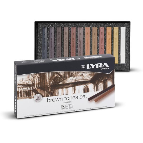 Polycrayons Soft  Lyra Rembrandt  Brown Tones 12 pastelli