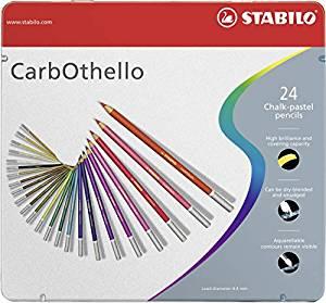 Carbothello  STABILO astuccio in metallo da  24 pastelli colorati