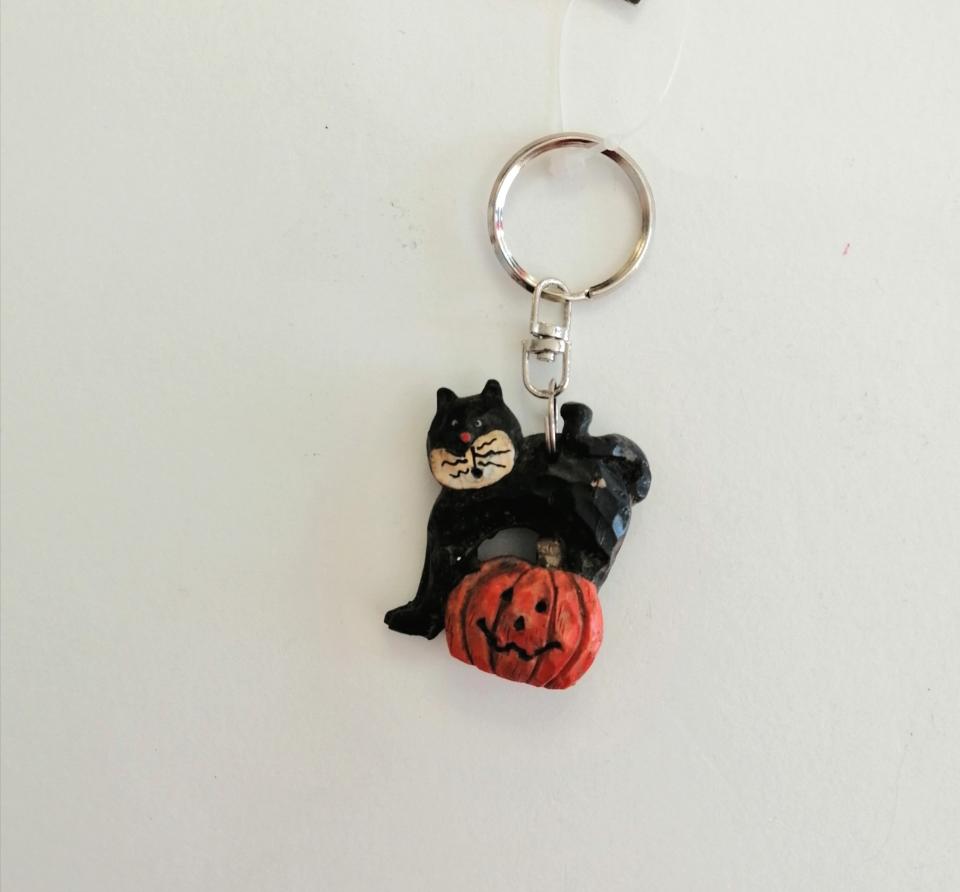 Portachiave gatto nero stamperia 5 cm