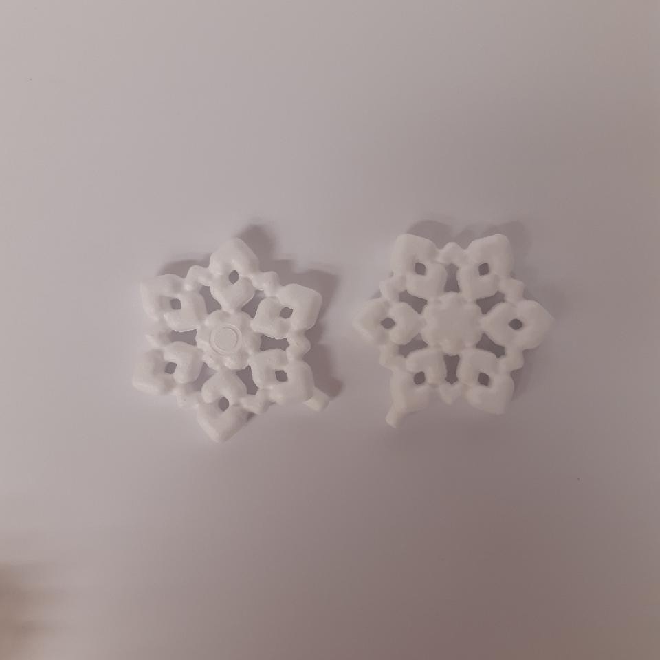 Fiocco neve di polistirolo arti e grafica H 9cm spessore 1 cm