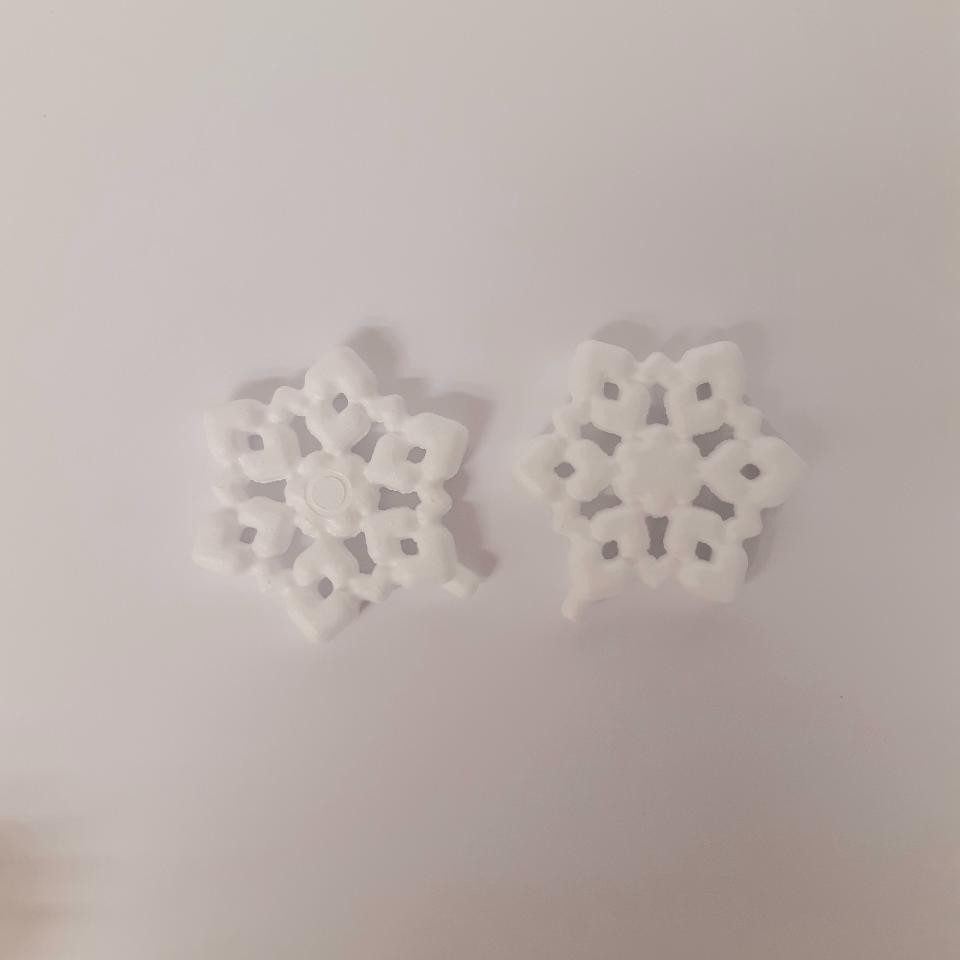 Fiocco neve di polistirolo arti e grafica H 9cm spessore 1 cm