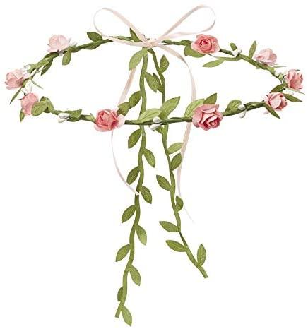 CORONA FLOREALE HOBBYFUN 19 CM REGOLABILE e modellabile rosa