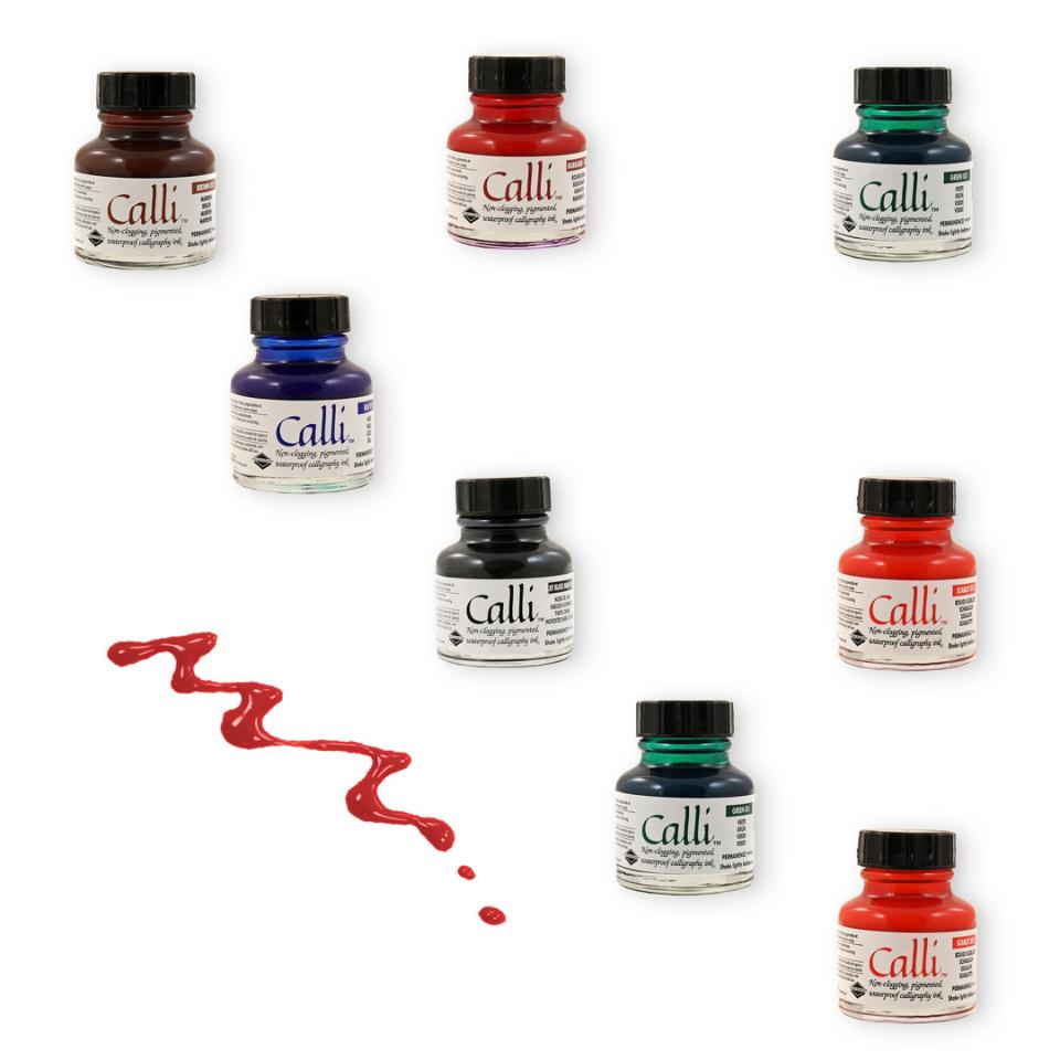 set inchiostri per calligrafia daler rowney confezione con 6 colori