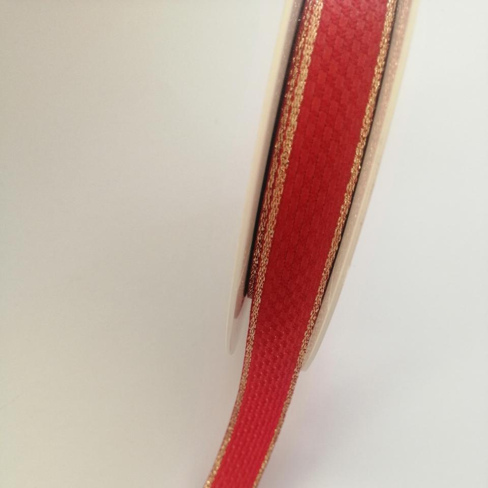 nastro rosso con bordo oro goldina 15mm x1mt nastri