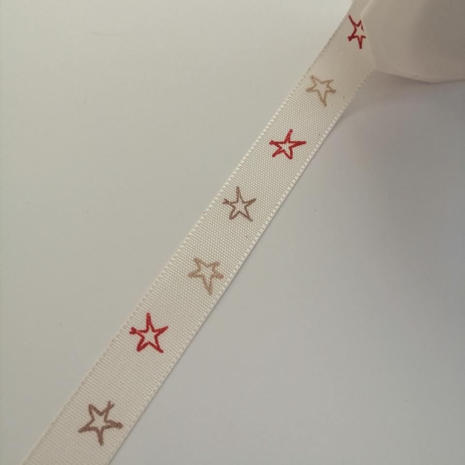 nastro natale bianco con stelle Stafil 15 mm x 1mt nastri