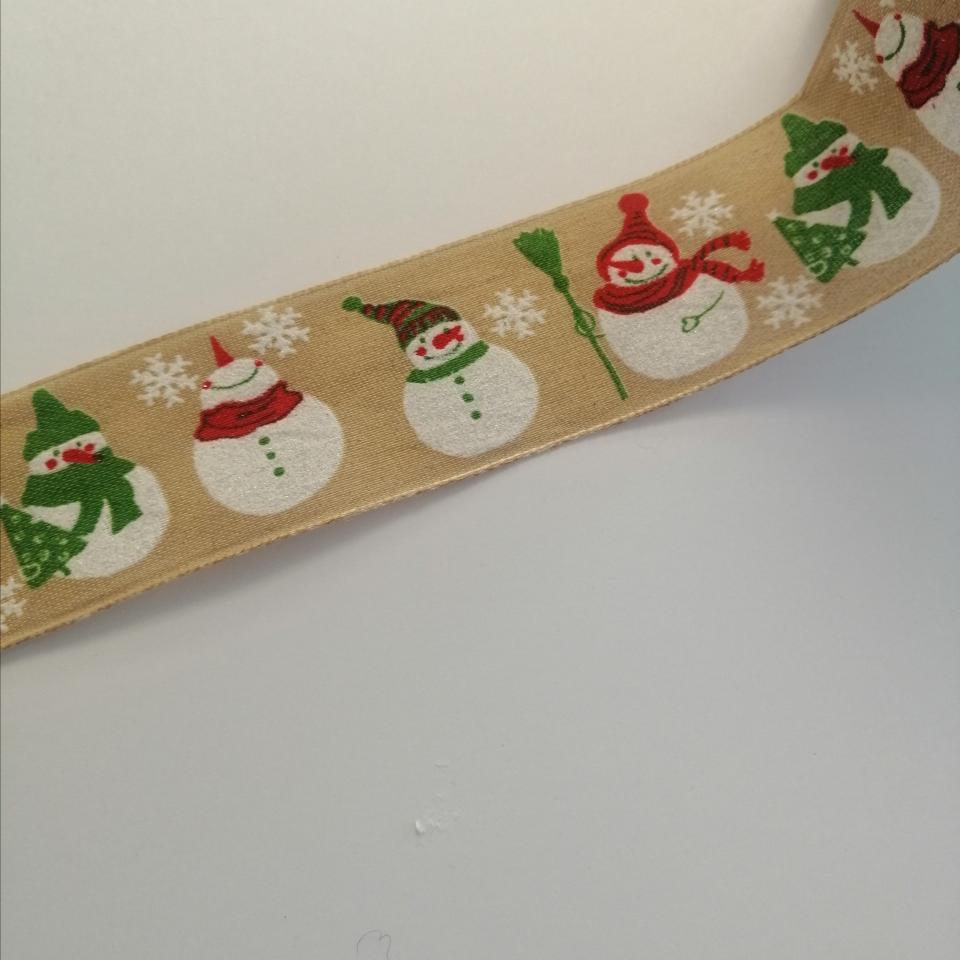nastro color corda con pupazzi neve Goldina 40 mmx 1 mt