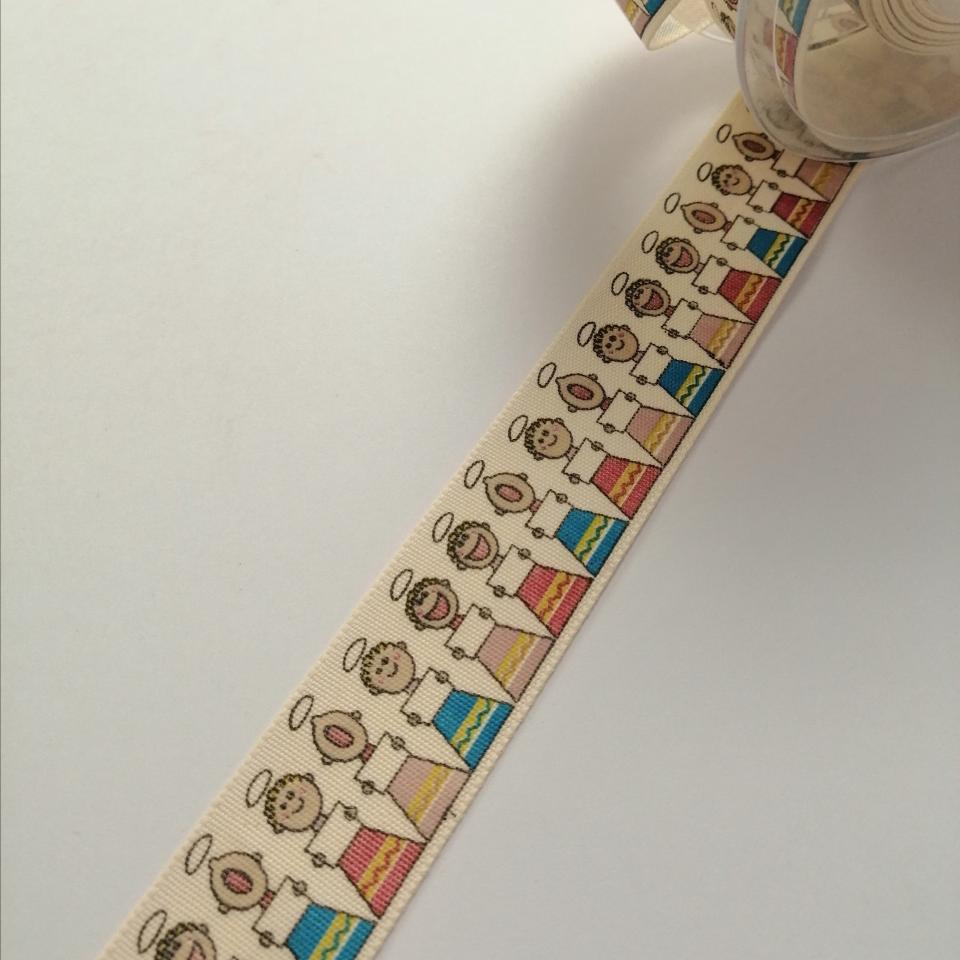 nastro panna con angeli buffi nastri di mirta 25 mm x 1 mt