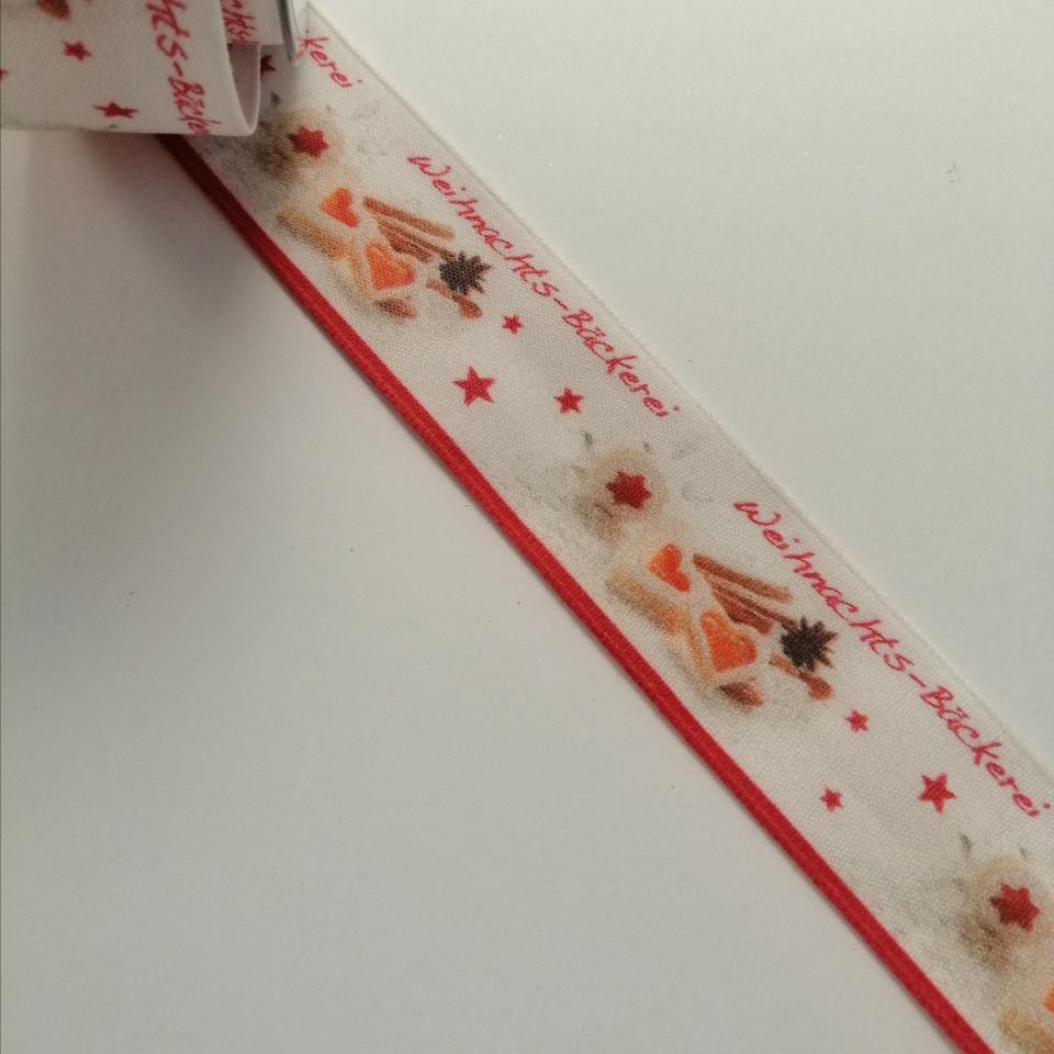 nastro bianco con decori natalizi Goldina 40 mm x 1mt nastri