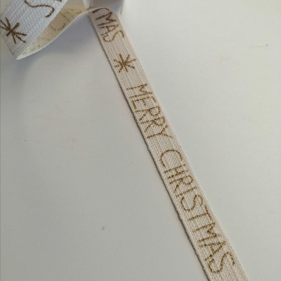 nastro bianco con scritta merry christmas goldina 15 mm x 1mt nastri