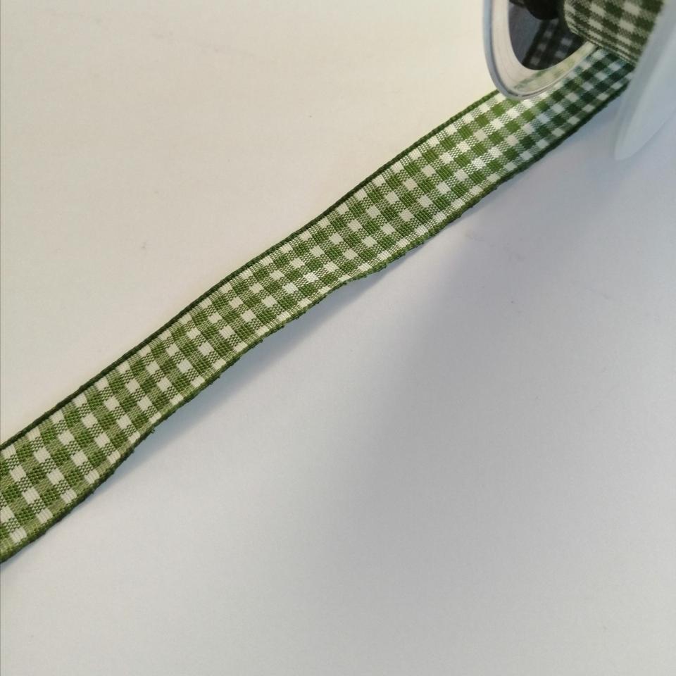 nastro quadrucci verde e bianco Goldina 15 mm x 1mt nastri
