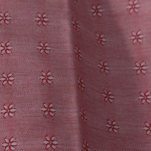 Stoffa tessuto in cotone tinta colore rosso con fantasia fiorellini stafil  180 x 30 cm