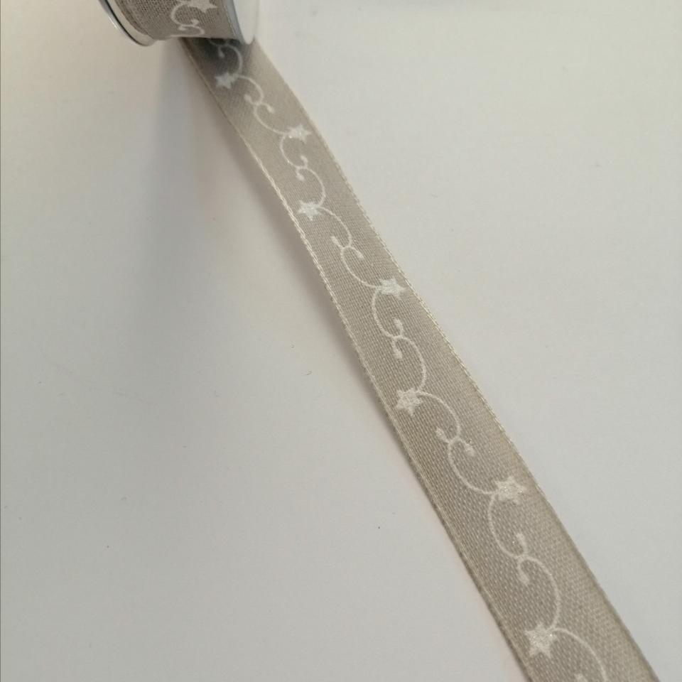 nastro grigio con stelline bianche Goldina 15 mm x 1mt