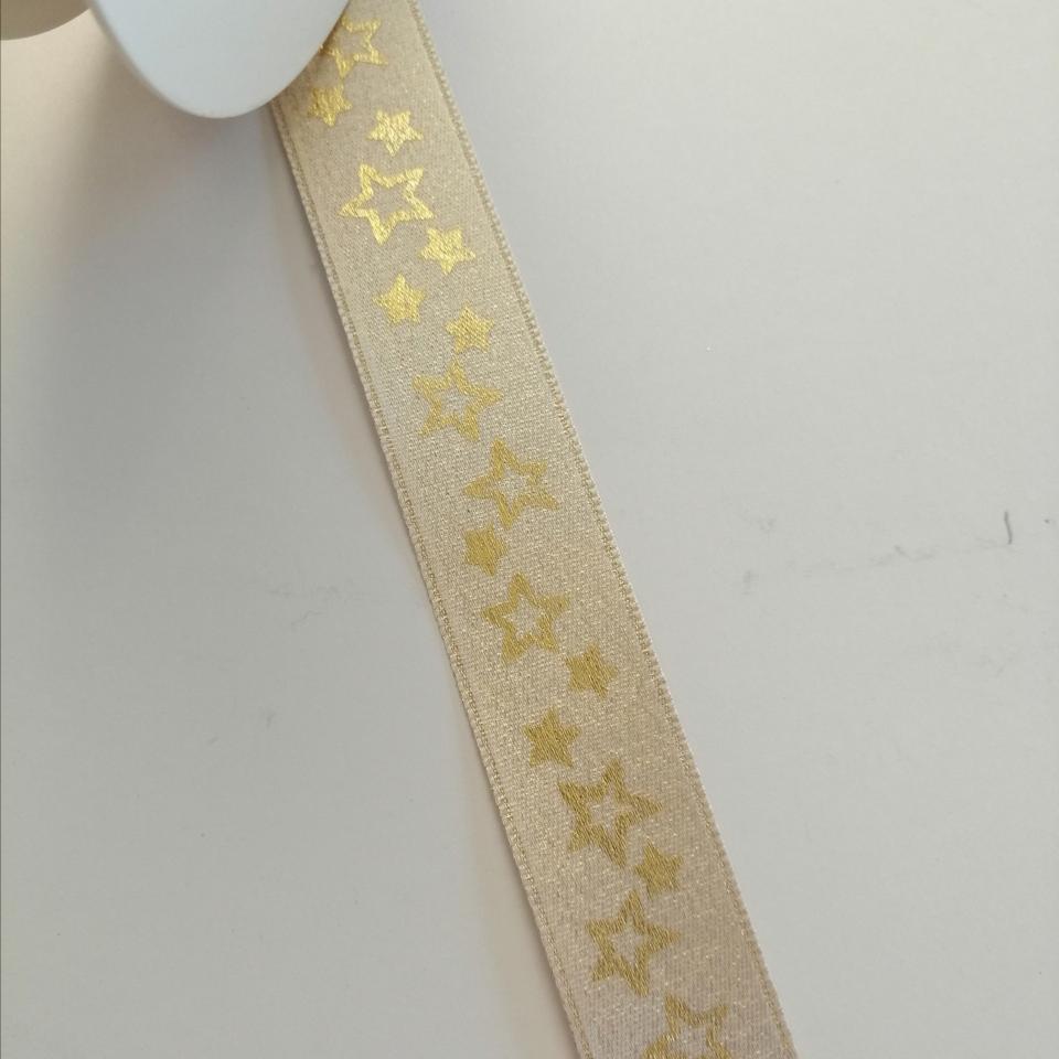 nastro oro perlato con stelle goldina 25 mm x 1 mt