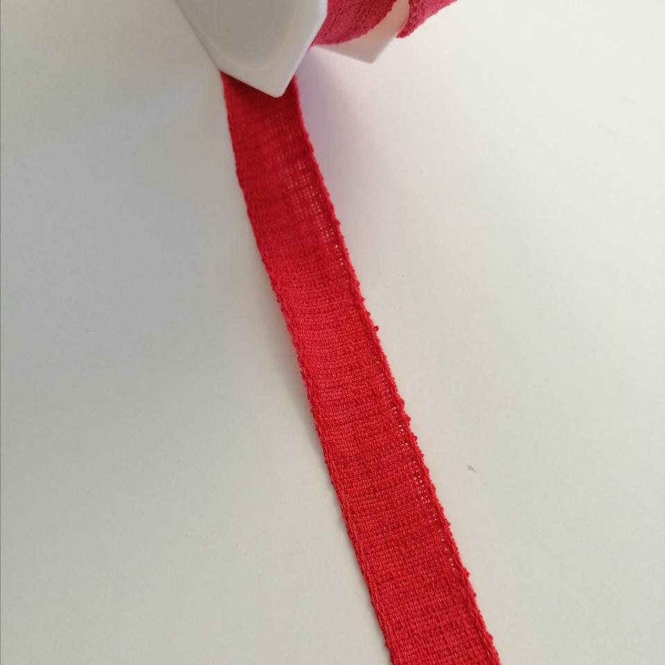 nastro rosso effetto tela stafil 15 mm x 1 mt