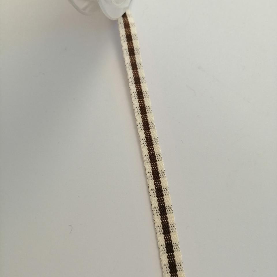 nastrino quadrucci avorio e marrone stafil 7 mm x 1 mt