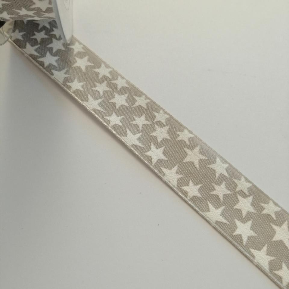 nastro grigio con stelle bianche Goldina 25 mm x 1 mt