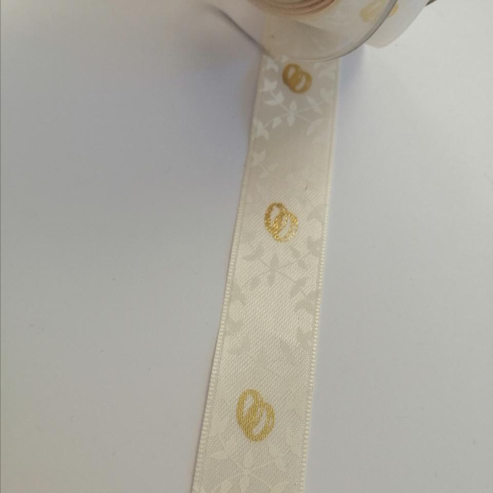 nastro sposi panna con fedi marianne hobby 25 mm x 1 mt