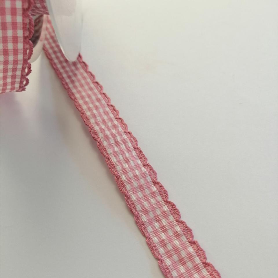 nastro quadrettato rosa e bianco goldina 15 mm x 1 mt