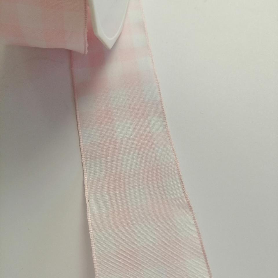 nastro quadri grandi bianco e rosa prasent 40 mm x 1 mt