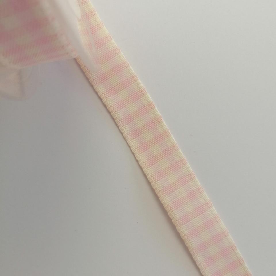 nastro quadrettato bianco sporco e rosa Stafil 15 mm x 1 mt