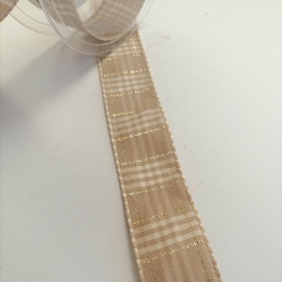 nstro scozzese beige e panna stafil 25 mm x 1 mt