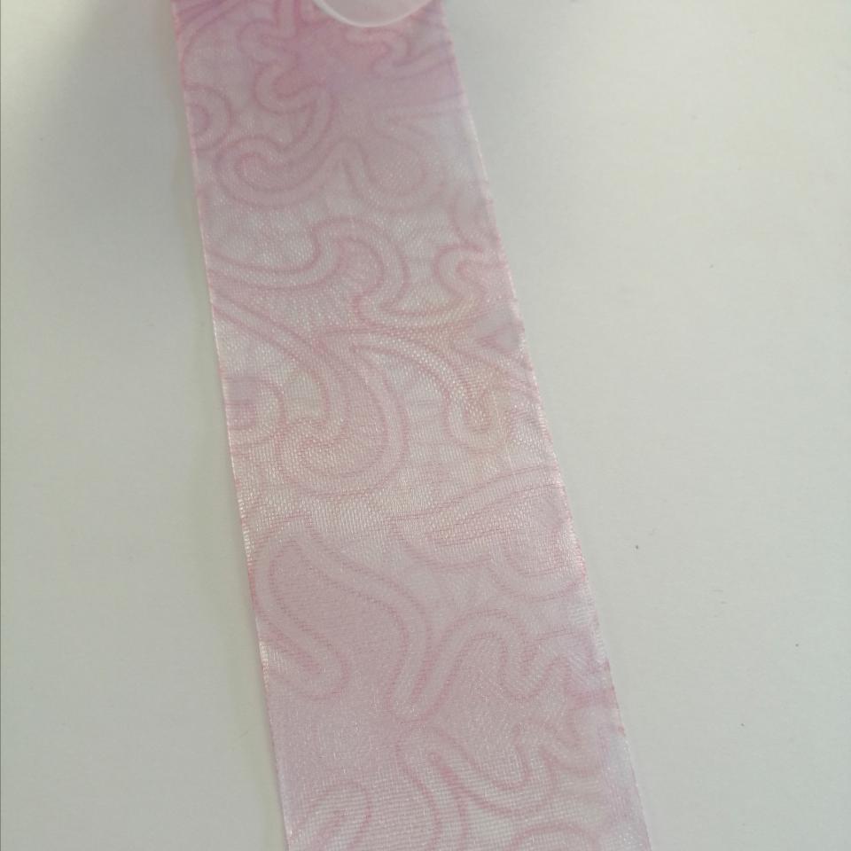 nastro organza con decori tinta su tinta Stafil 40 mm x 1 mt