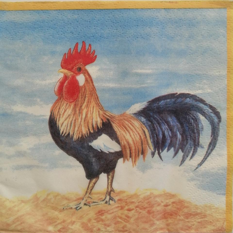 tovaglioli per decoupage animali gallo su paglia arti e grafica busta da 2 pezzi 33x 33