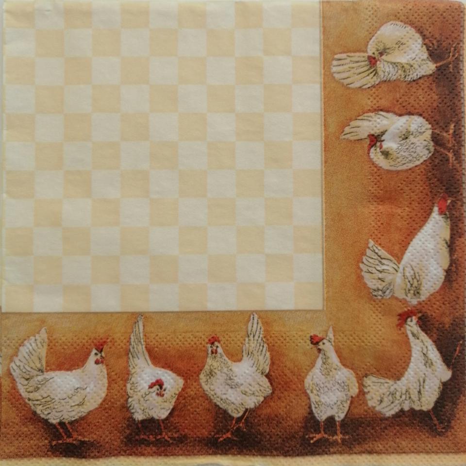 tovaglioli galline arti e grafica busta da 2 pezzi 33x33cm