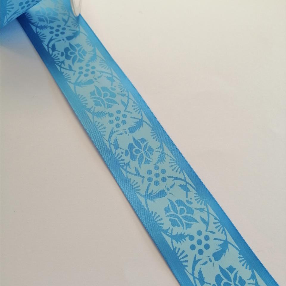nastro azzurro con fiori Stafil 40 mm x 1mt