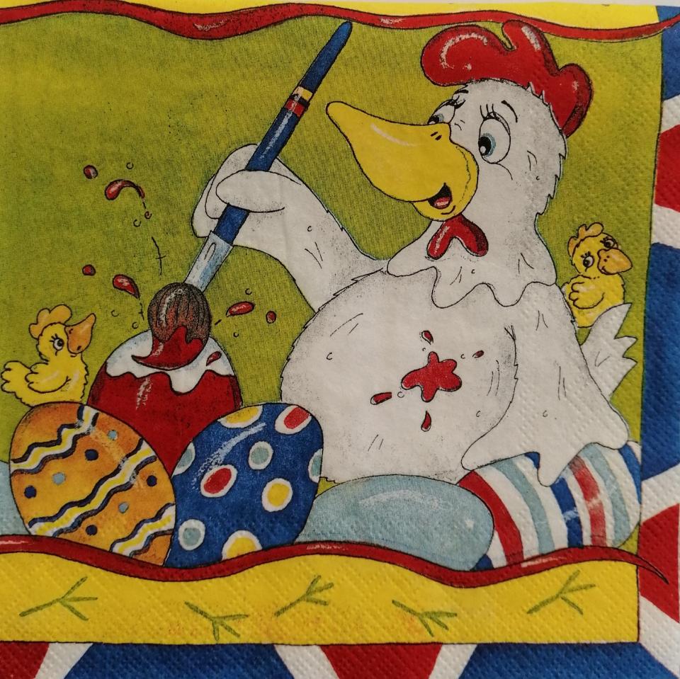 tovaglioli gallina pittrice arti e grafica busta da 2 pezzi 33x 33