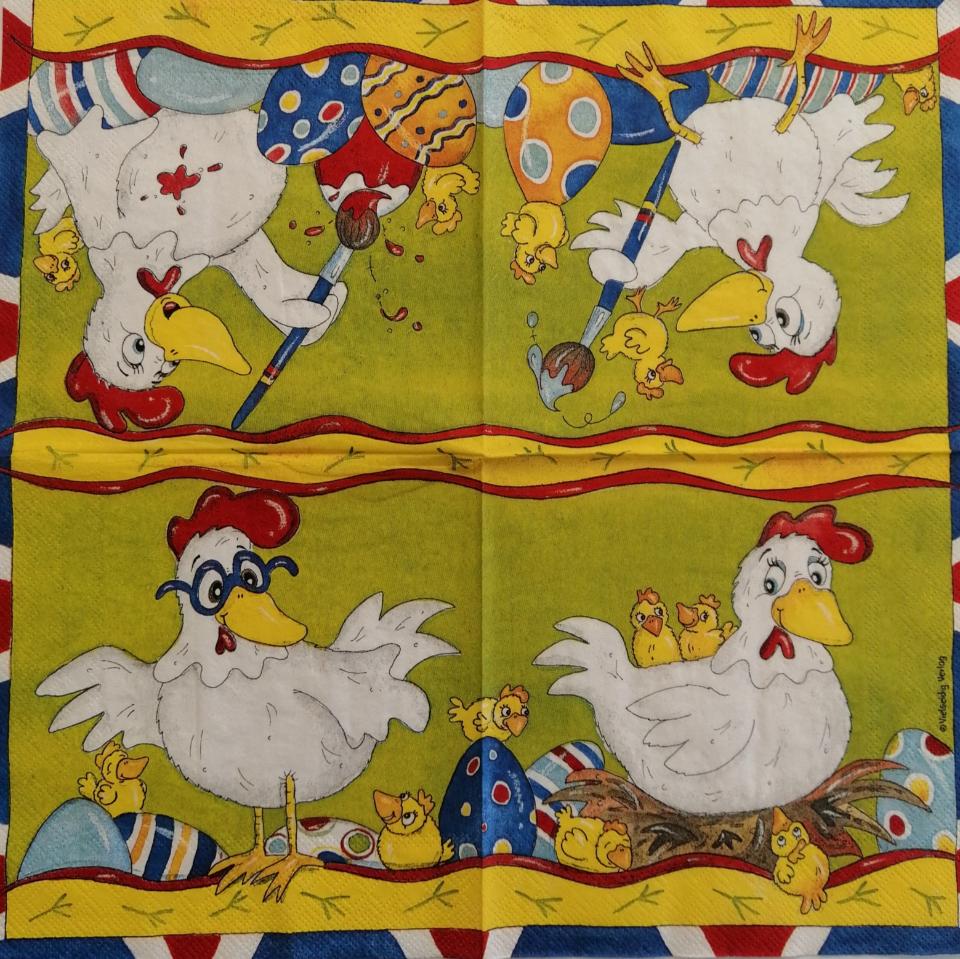 tovaglioli gallina pittrice arti e grafica busta da 2 pezzi 33x 33