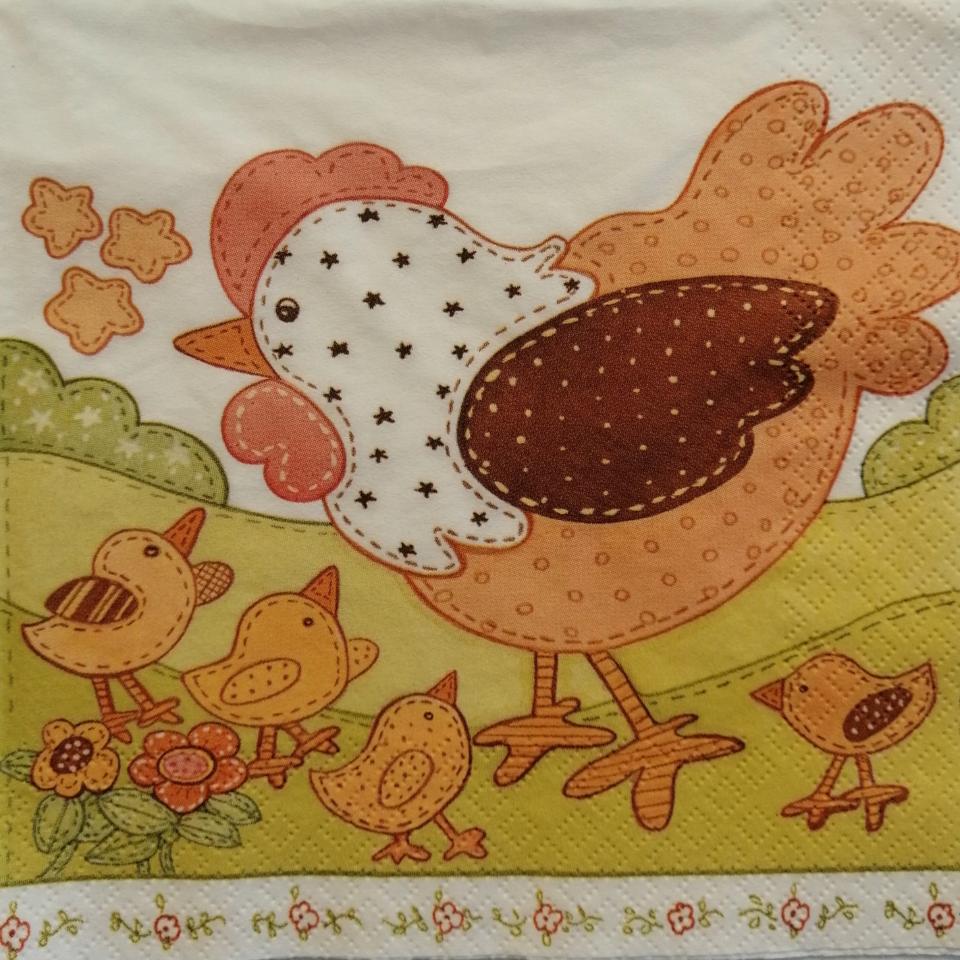 tovaglioli gallina patchwork arti e grafica busta da 2 pezzi  33x 33 cm