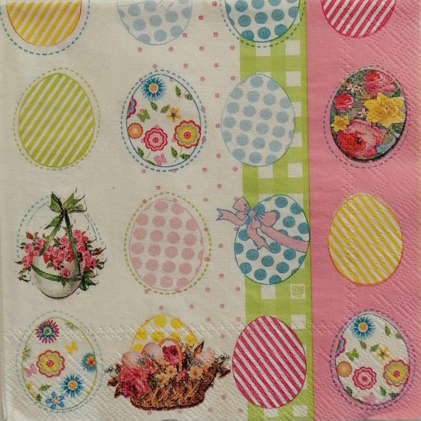 tovaglioli  uova decorate arti e grafica busta da 2 pezzi 25 x 25