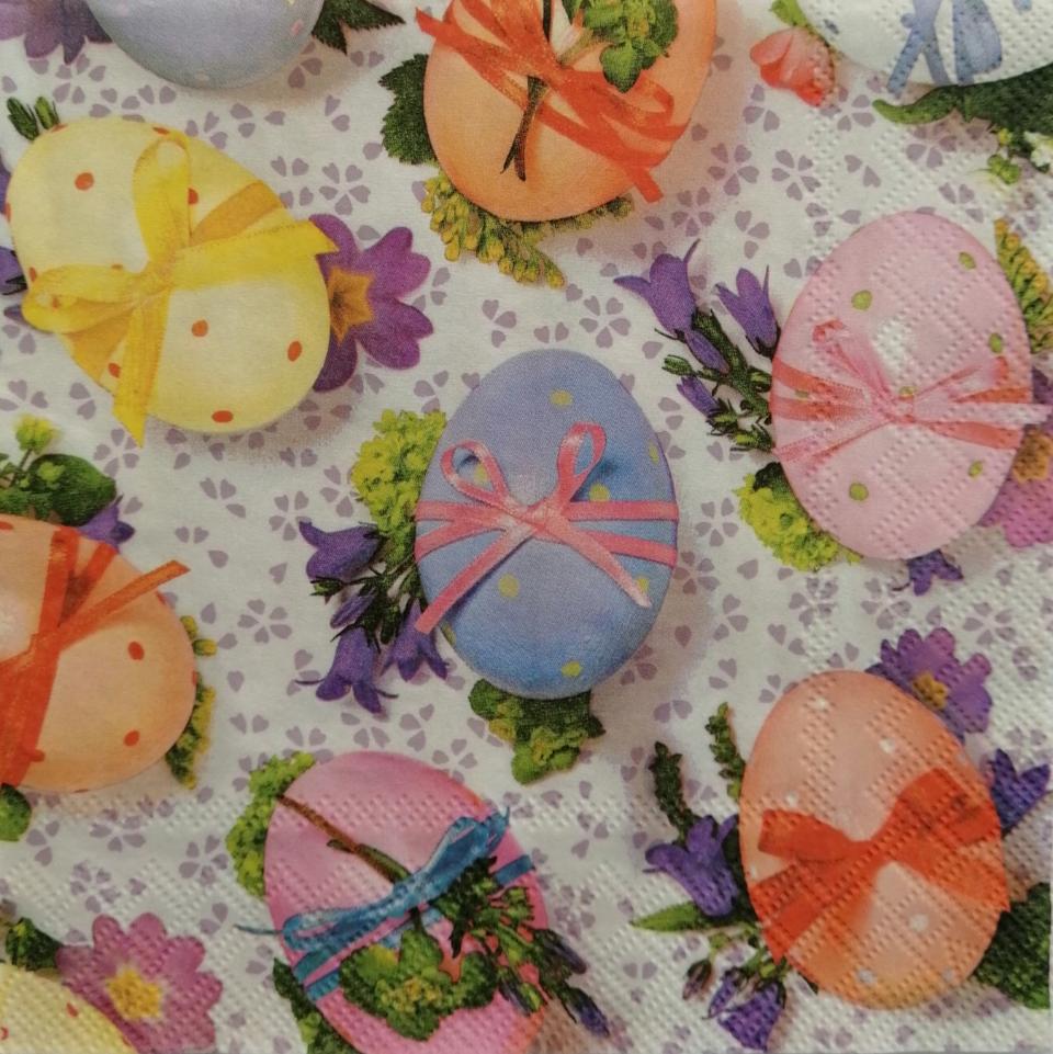 20 Tovaglioli Di Carta Pasquali Con Uova - 33x33 Cm - 2 Strati - Decorazioni Festa