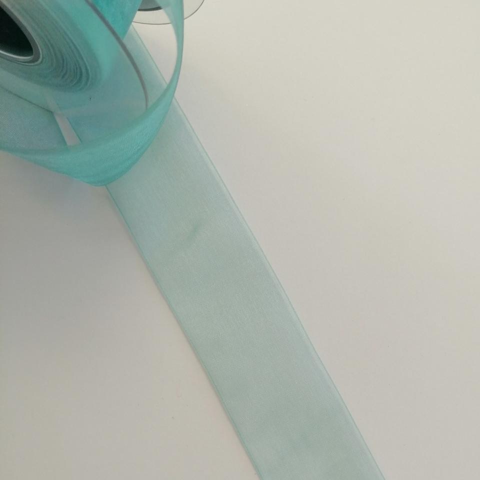 nastro organza colore acqua Goldina 40 mm  per 1 mt