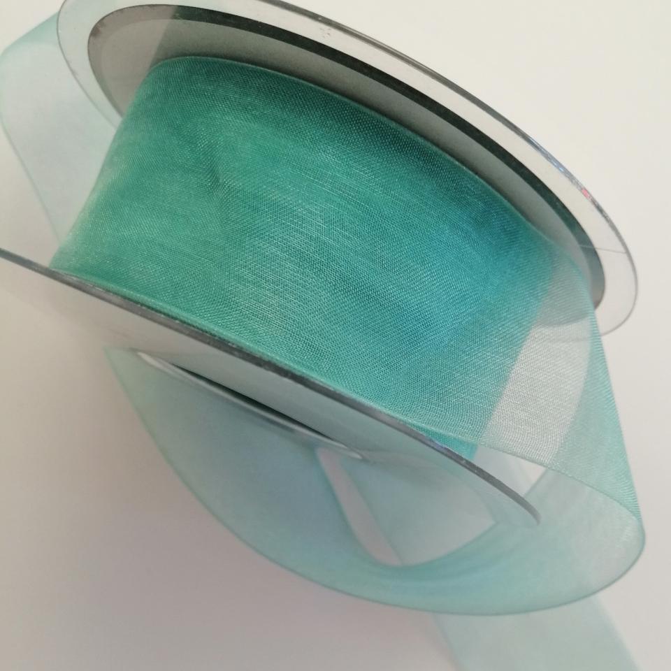 nastro organza colore acqua Goldina 40 mm  per 1 mt
