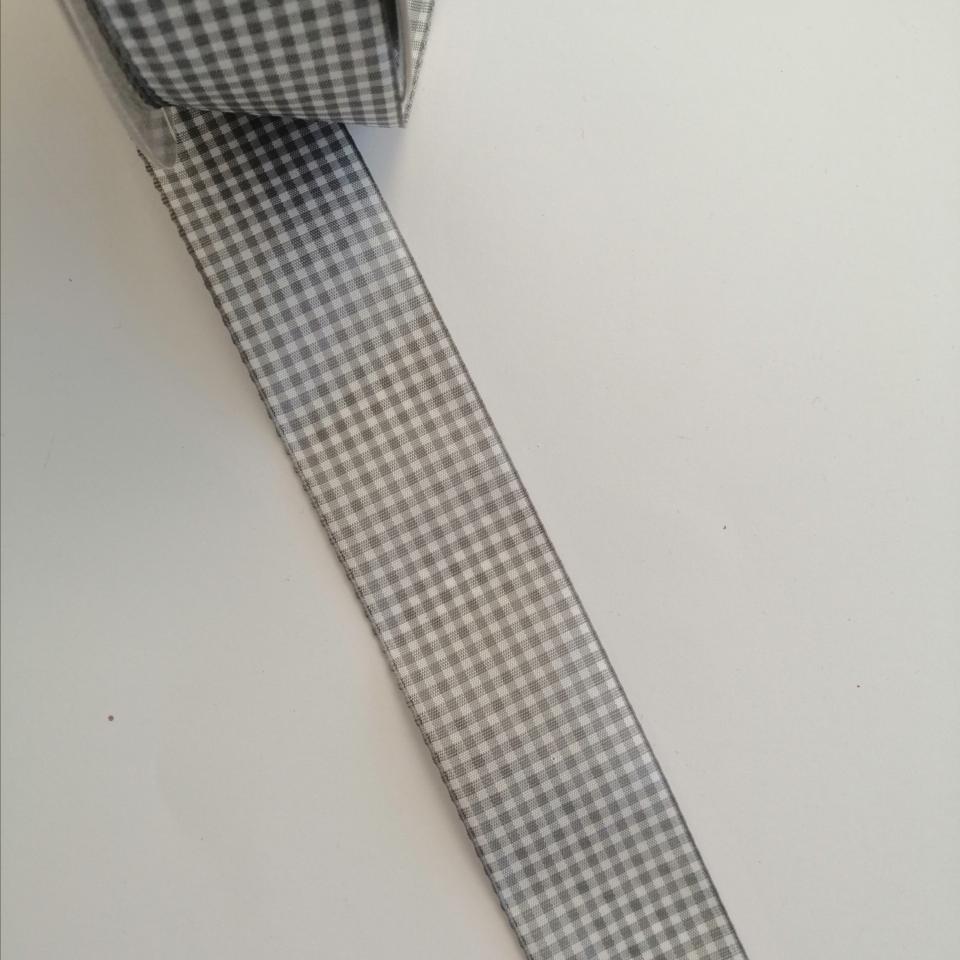 nastro quadrucci bianco e grigio goldina 40 mm per 1 mt