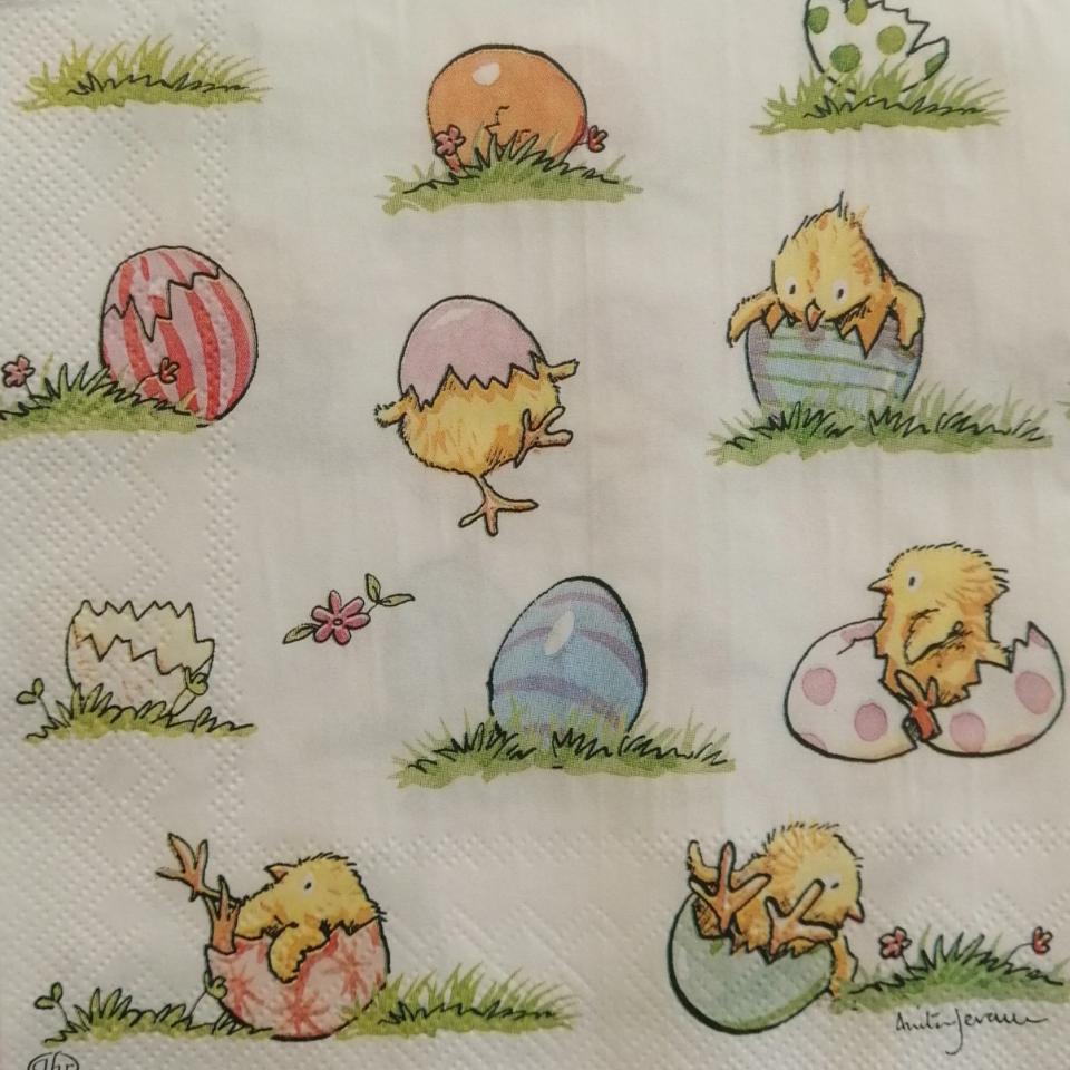 tovaglioli con pulcini e uova arti e grafica busta da 2 pezzi 33 x 33 cm