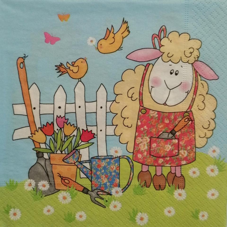 Tovagliolo pecora e steccato arti e grafica busta da 2 pezzi 33 x 33 cm