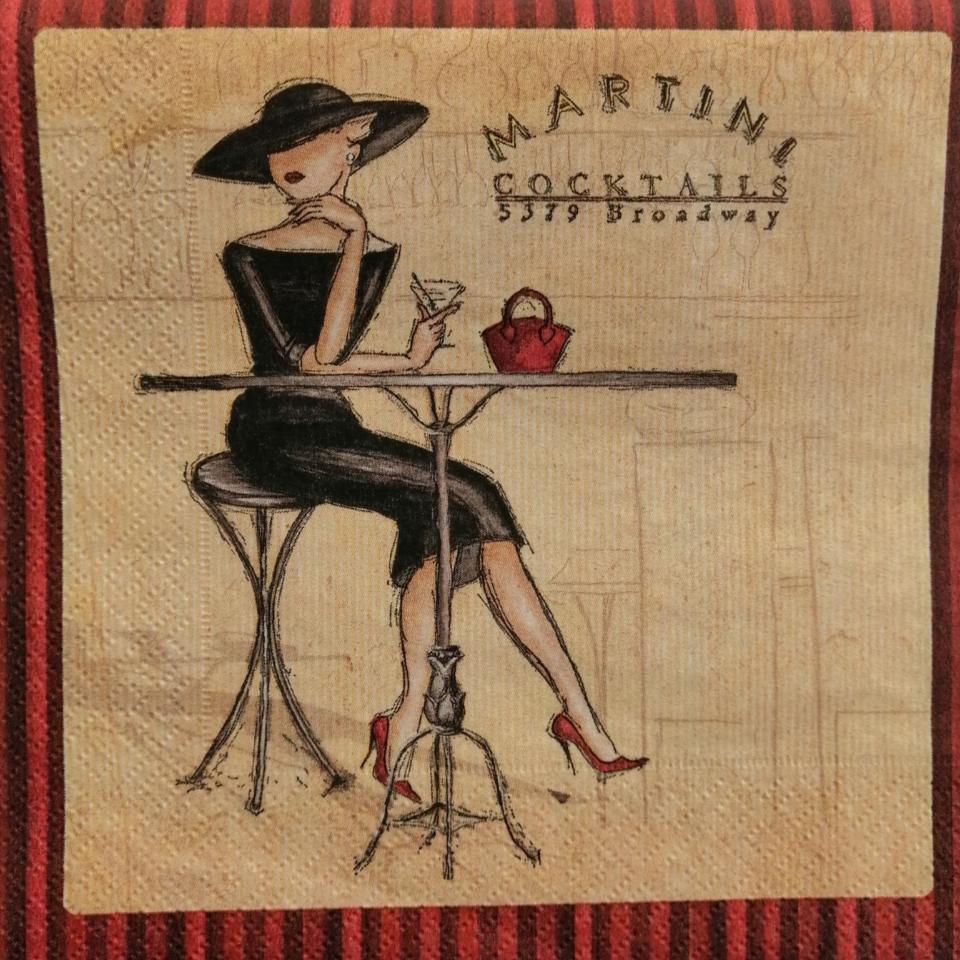 tovaglioli donna con vino arti e grafica busta da 2 pezzi 33 x 33 cm