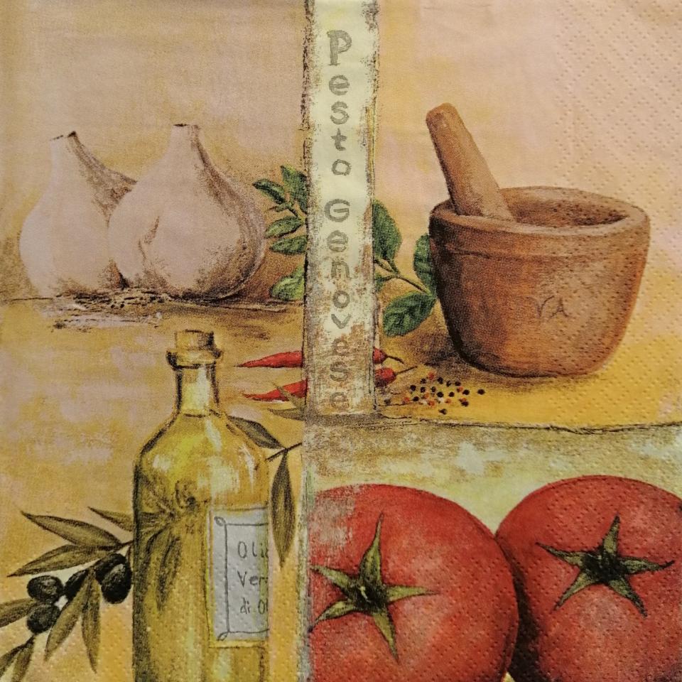 tovaglioli pesto arti e grafica busta da 2 pezzi 33 x 33 cm