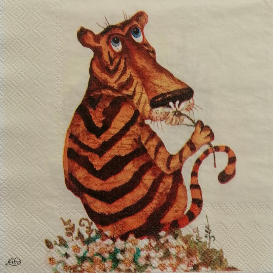 tovaglioli ippopotamo e tigre arti e grafica busta da 2 pezzi 33 x 33 cm